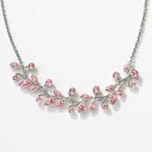 Touchstone Crystal by Swarovski pink crystal flower vine necklace
